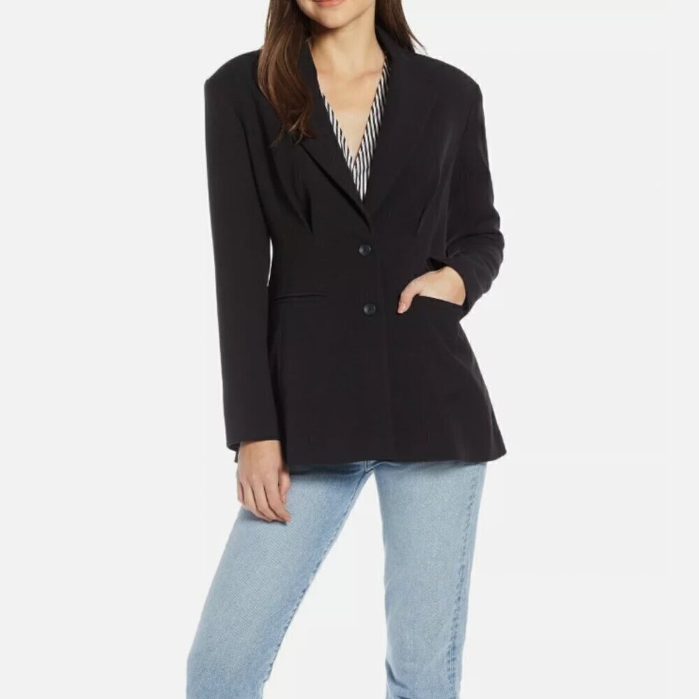 Something Navy Waist Emphasis 2-button Blazer